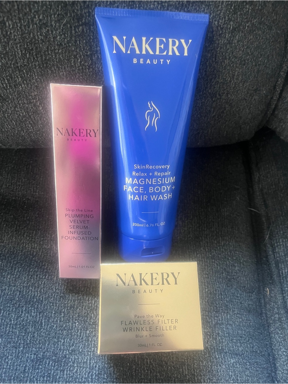 Nakery Bundle!! Magnesium Face Body + Hair Wash, Foundation, Wrinkle Filler